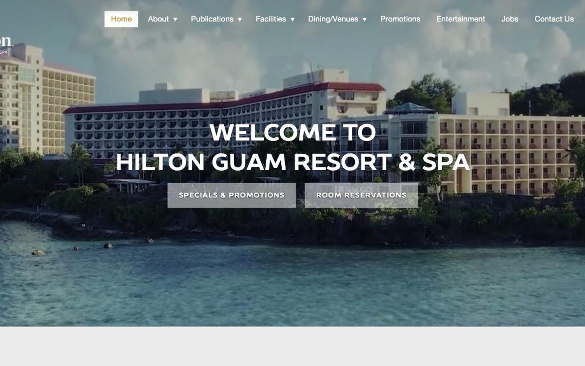 Hilton Guam Resort & Spa website — homepage view