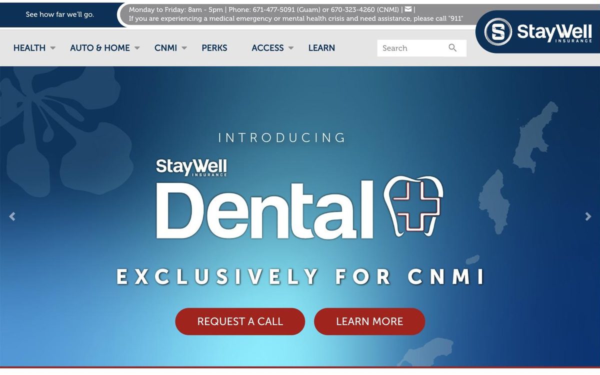 StayWell Guam website — homepage view